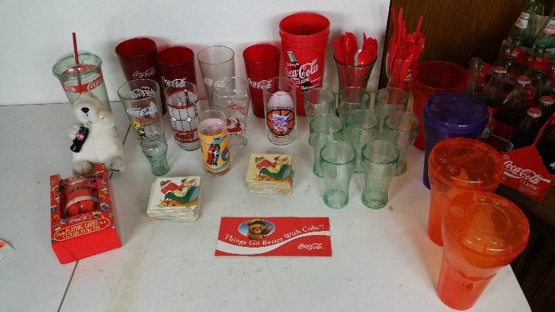 lot 82 image: Coca-Cola Glasses, Plastic Cups, Playing Cards, Etc.
