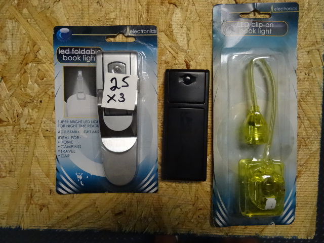 lot 25 image: 3 Book Lights (2 new)