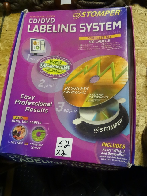 lot 52 image: Stomper CDDVD Lables and Invent it Print & Stick Project Paper (New)
