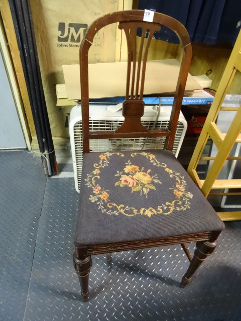 lot 59 image: Vintage Chair Needle Point Seat