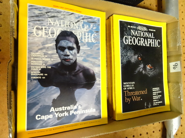 lot 96 image: National Geographics Oct and Dec 1995, Jan and Feb 1996, May thru Nov 1996