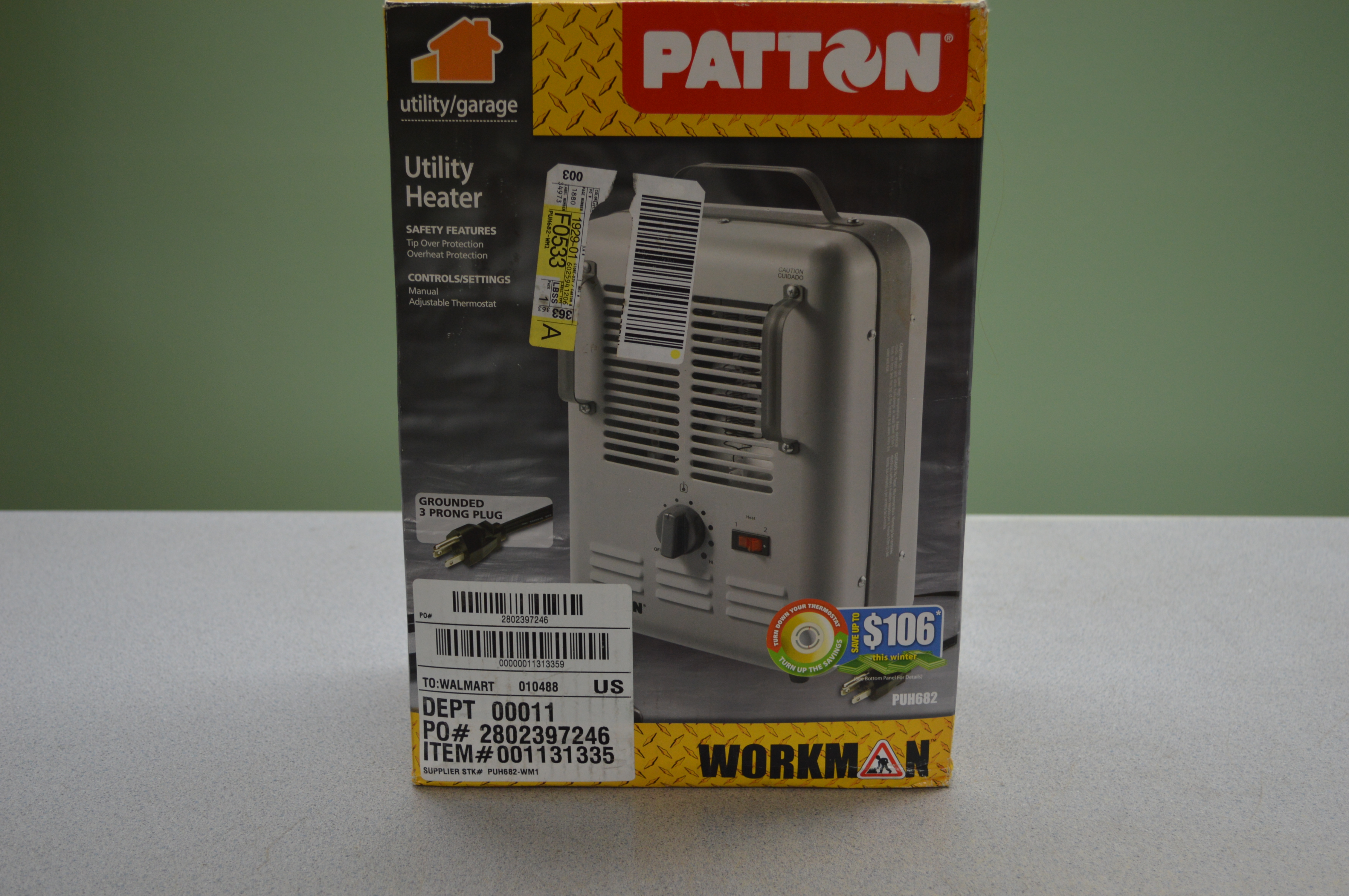 lot 22 image: Patton Utility heater 120v (New in box)