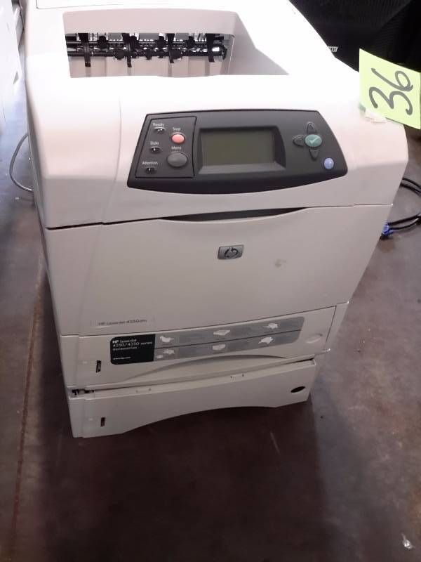 lot 36 image: HP laser Jet 4250 dtn Black and White printer