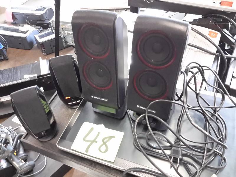 lot 48 image: Set of ALTEC LANSING speakers and Set of LOGITEC..