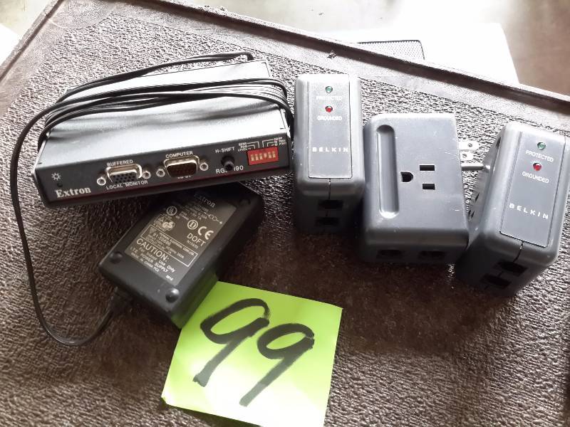 lot 99 image: 3, Belkin Surge Protectors.. 1, EXTRON Computer Filter of some type.. Not sure
