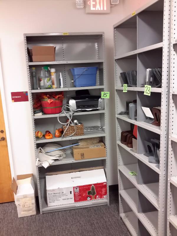 lot 15 image: 2, Metal Shelves with Backs and Sides..