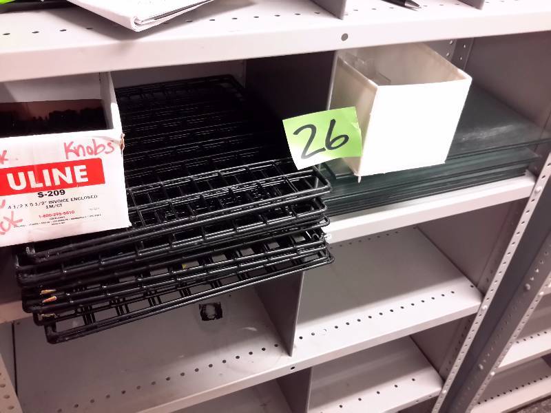 lot 26 image: Build modular shelving units  Glass  and Wire Shelving