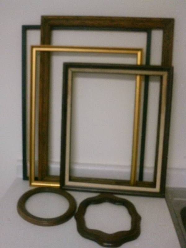 lot 80 image: Picture Frames (6) sizes vary wood some unused.