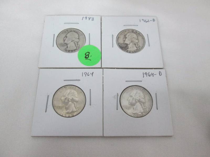 4 - Washington Silver Quarters
