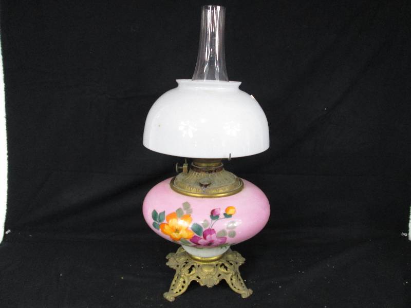 lot 13 image: Vintage Kerosene Parlor light