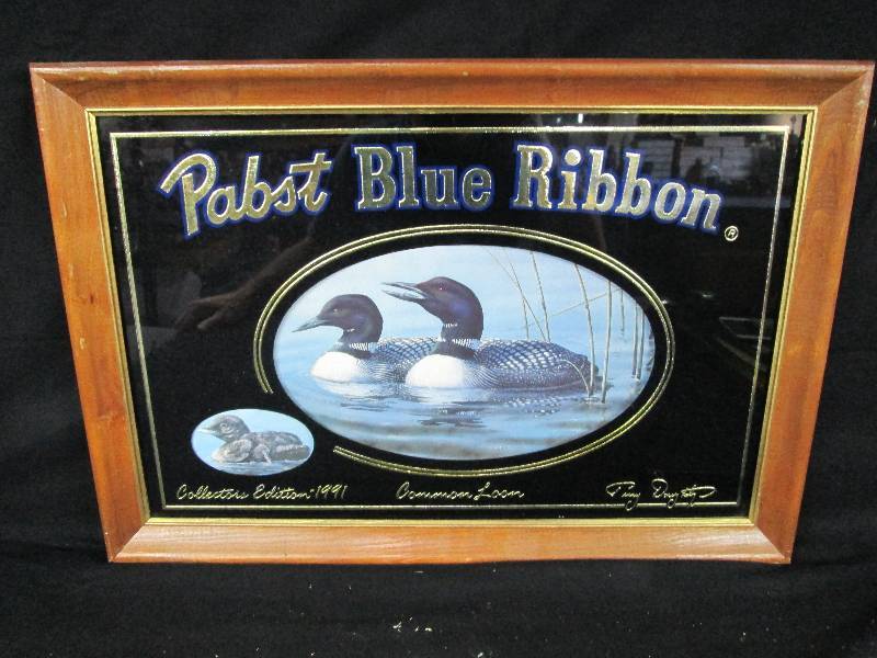 lot 4 image: Pabst Blue Ribbon Common Loon Mirror
