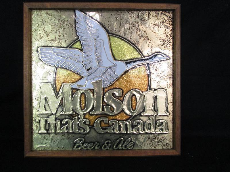 lot 60 image: Molson Canada Embossed Aluminum Sign