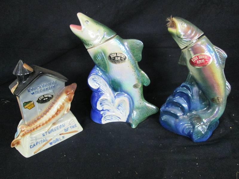 lot 81 image: Ezra Brooks Fish Decanters