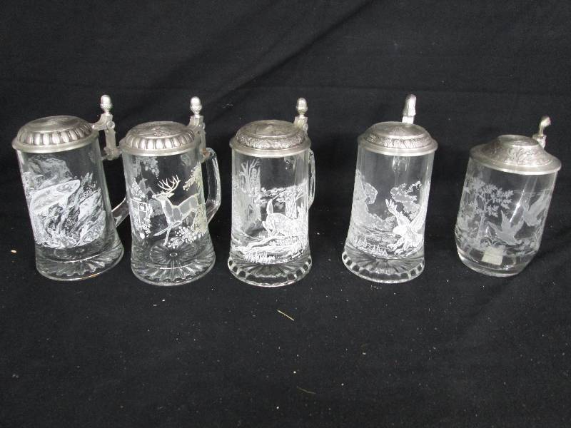 lot 139 image: Outdoor related Glass Beer Steins