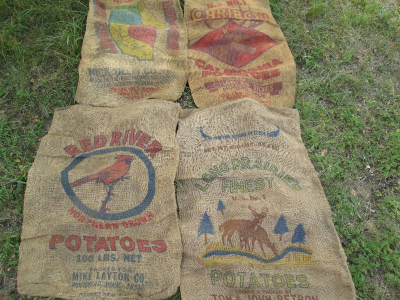 lot 158 image: Vintage Burlap Potato Sacks