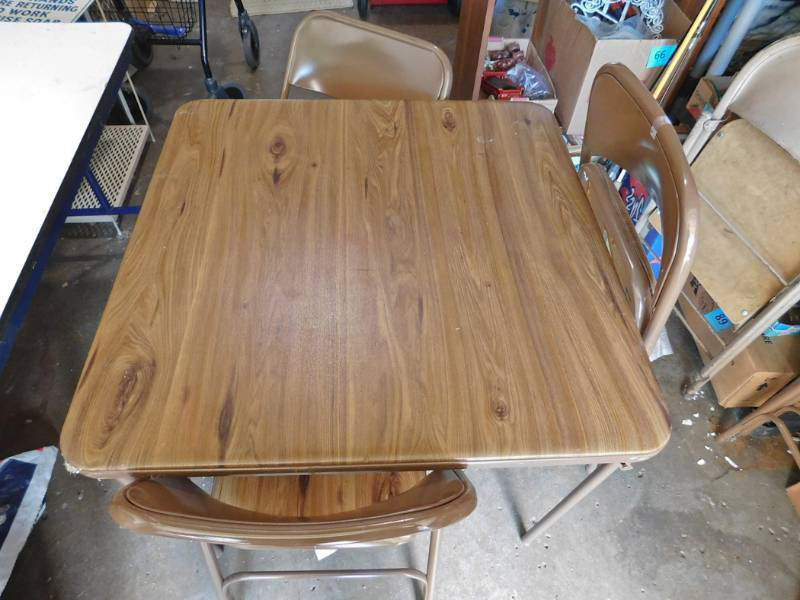 vintage card table 4 chair set