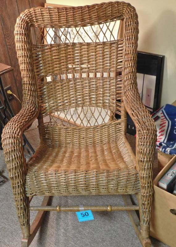 antique wicker rocker