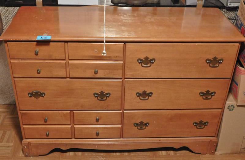maple lowboy dresser with mirror