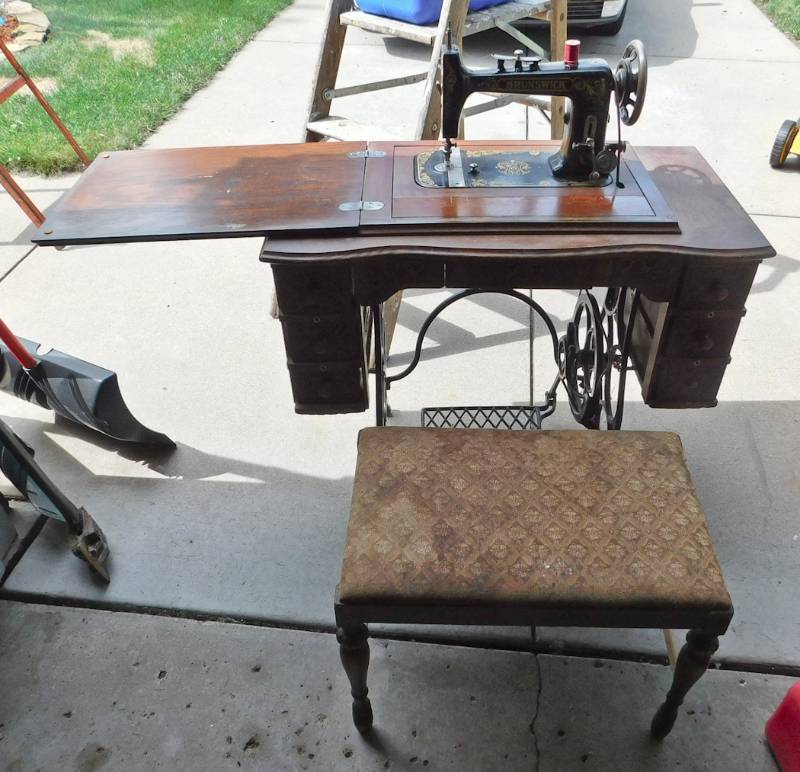antique Brunswick treadle sewing machine