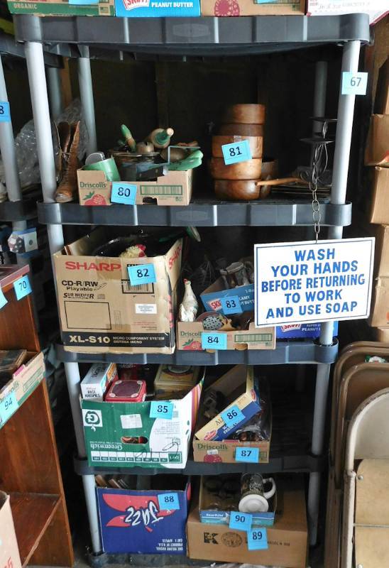 plastic shelving no contents included