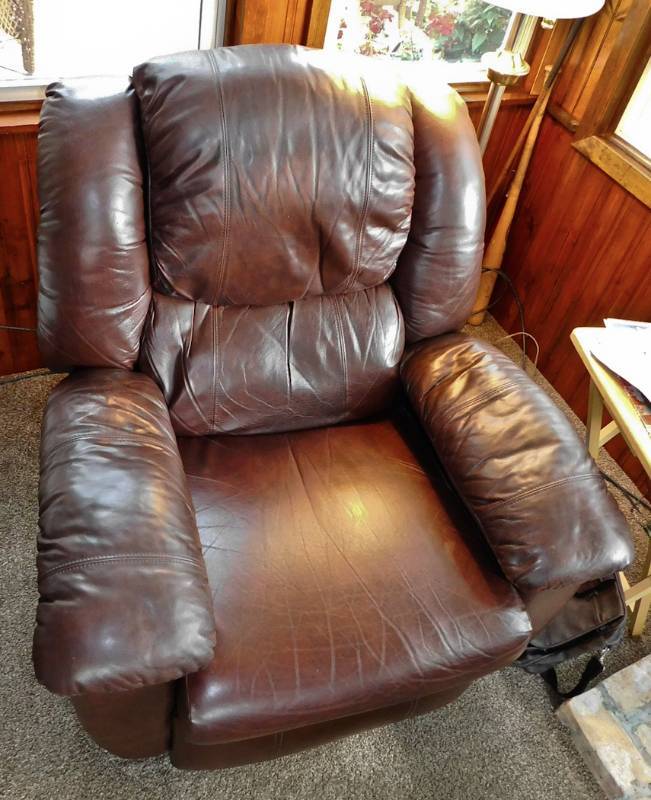 brown leather recliner