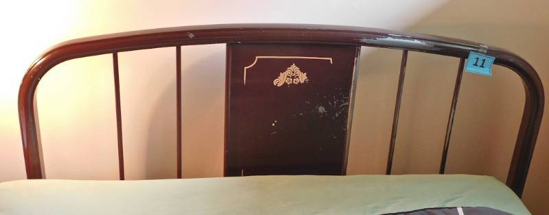 antique art deco metal bed