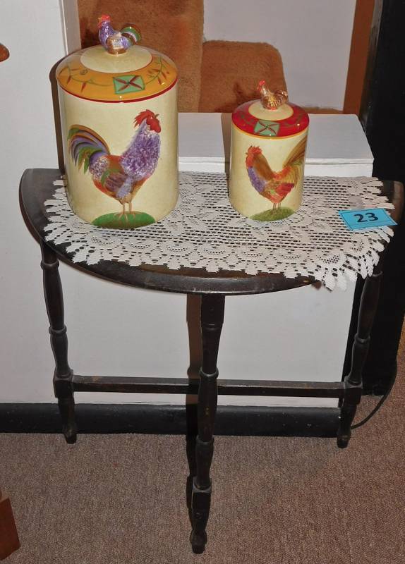 Half table rooster ceramic containers