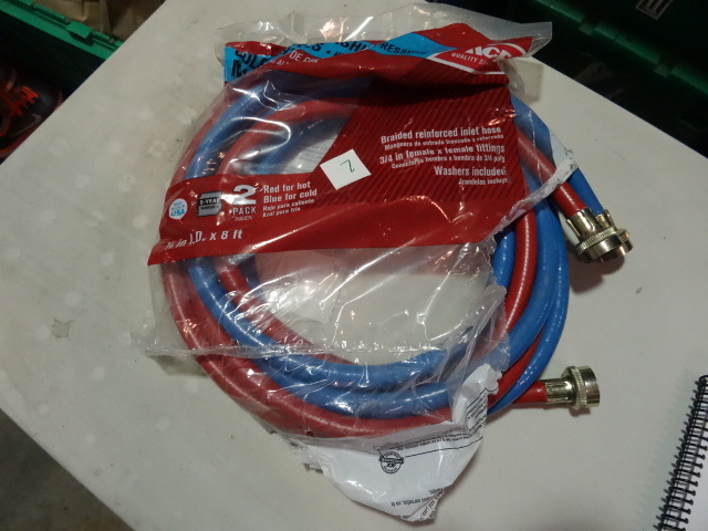 NEW Washing machine hose set, color coded, 8 ft