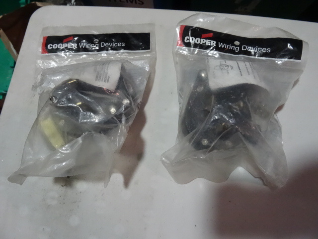 NEW Qty 2 Cooper 220 volt Male Electrical Plugs