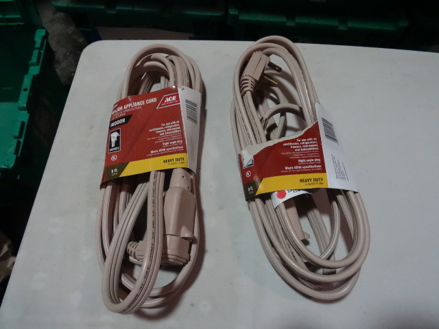 NEW Qty 2 Indoor major appliance cord 9 ft