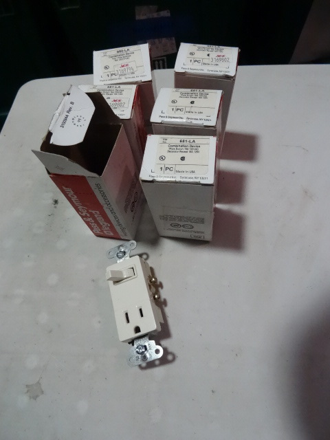 NEW Qty 6 Cooper Combination Device, Light Switch and Outlet