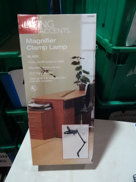 NEW Living Accents Magnifier Clamp Lamp