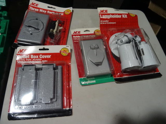 NEW Outdoor Box Covers, lamp Holder and 3 Way Switch Kit