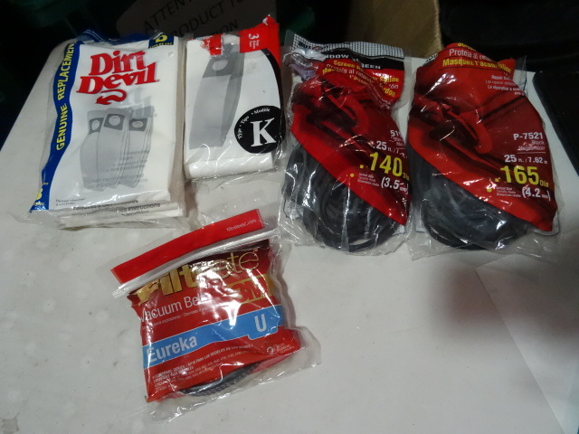 NEW Lot Vacuum Bags, Belts and Window Screen Spline