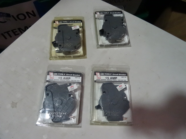 NEW UBI Type F Circuit Breakers Qty 2 15 Amp, 20 Amp and 30 Amp