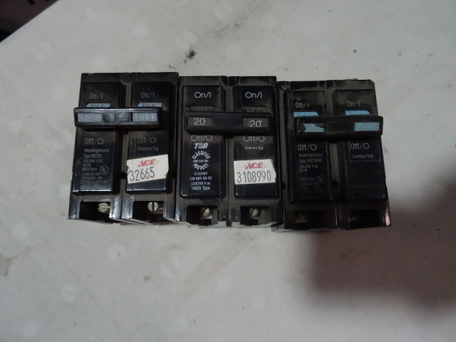 NEW Qty 3 Westinghouse Circuit Breakers qty 2 20 Amp 220 Volt and 1 50 Amp 220 volt