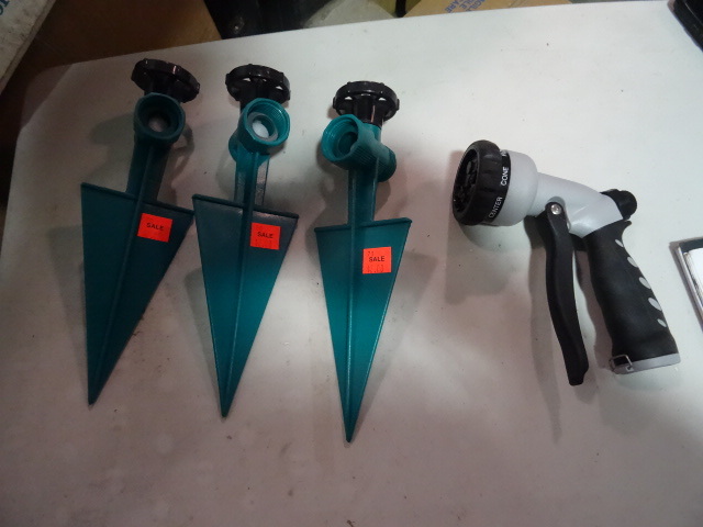 NEW Qty 3 Garden Hose Valves and Spray Head