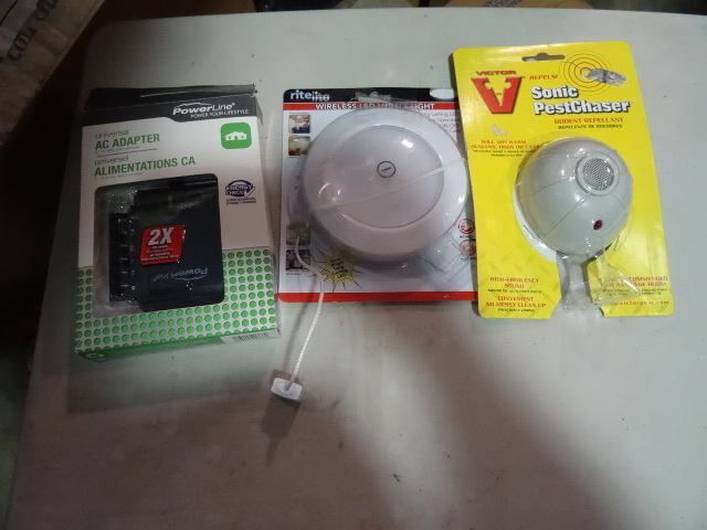 NEW Ultrasonic Pest Chaser, Wireless Light and Universal AC Adapter