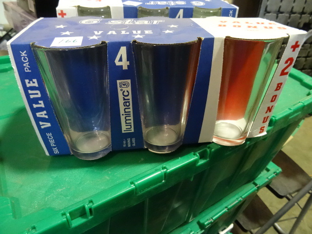 NEW Luminarc Beer Glasses Qty 6, 16 oz ea