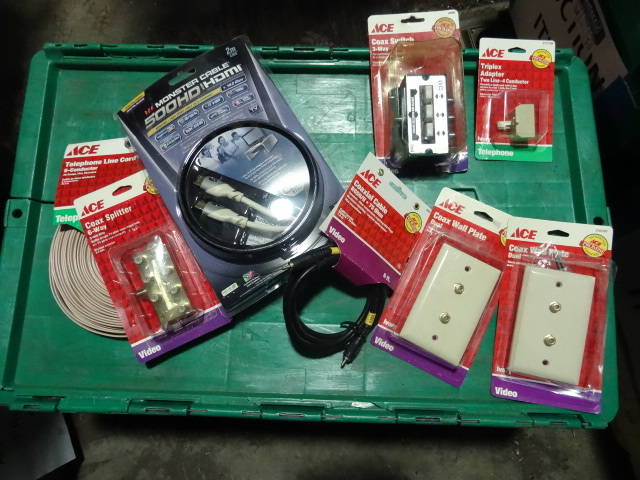 NEW Lot Misc Coax and HDMI Cables, Telephone Line Cord, and Misc AV Parts