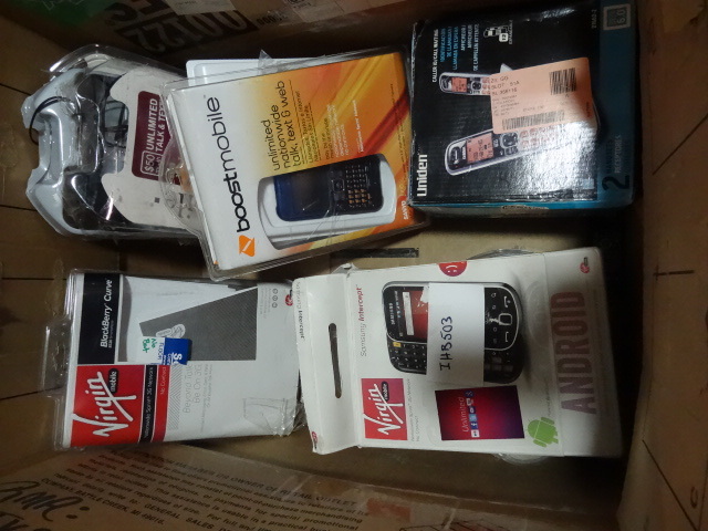 LOT Qty 4 Cell Phones Uniden Cordless Phone and More. Entire Box