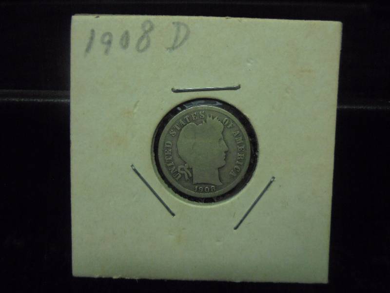 1908D Barber Dime