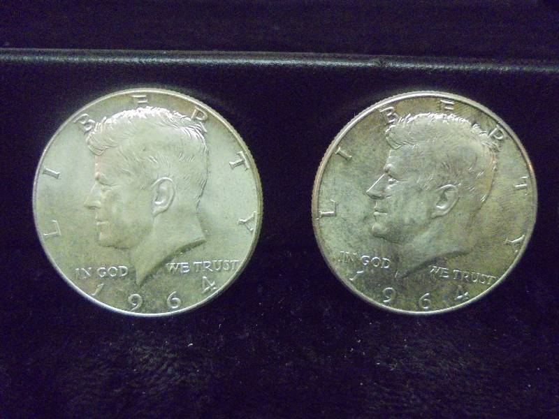 Lot - 1964 & 1964D Kennedy Half Dollars