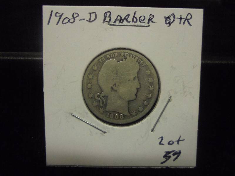 1908D Barber Quarter