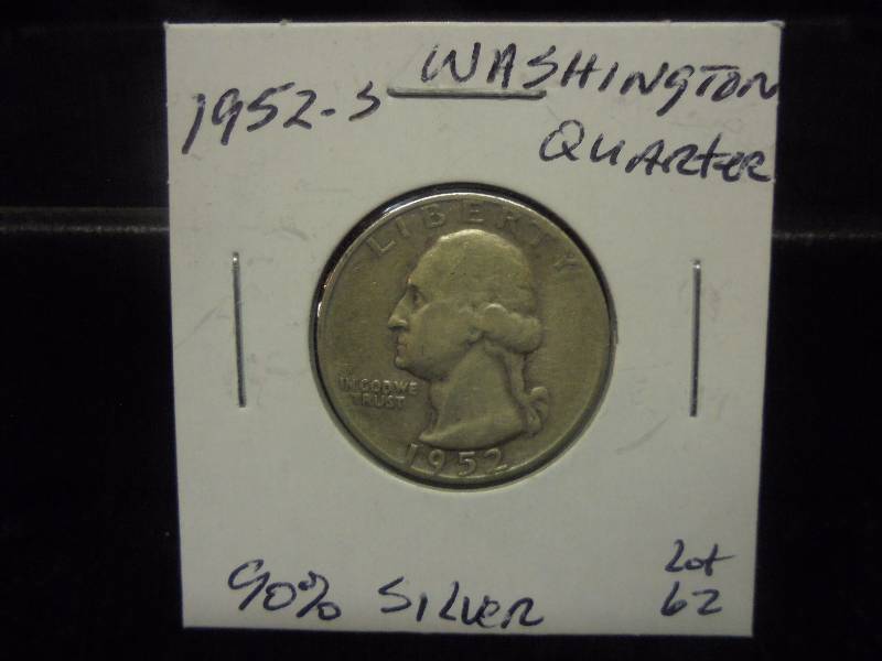 1952S Washington Quarter