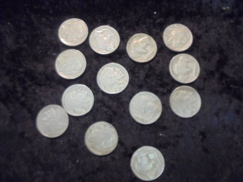 Lot of 13 Buffalo Nickels