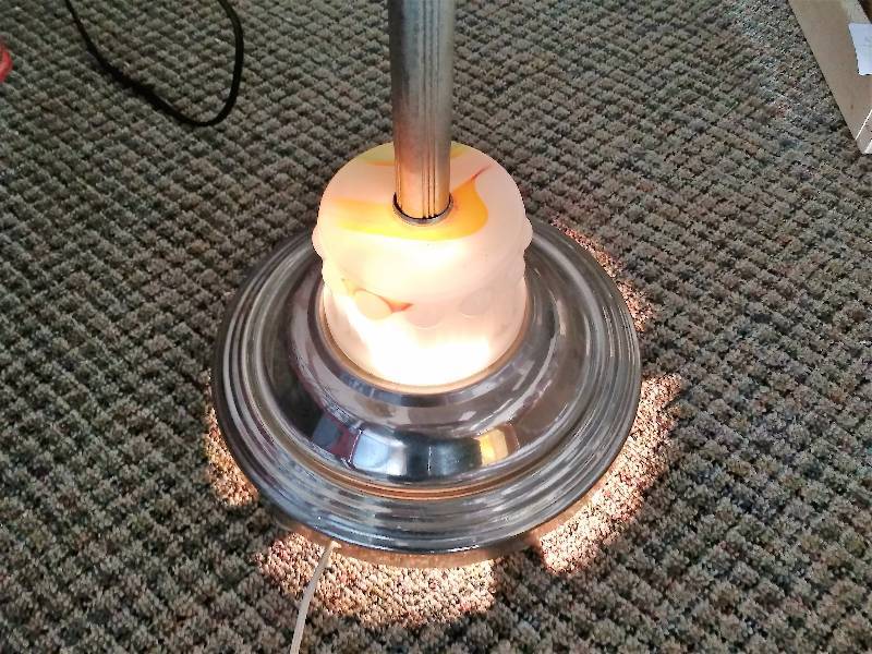 Vintage Slag Glass Lighted Art Deco Ashtray