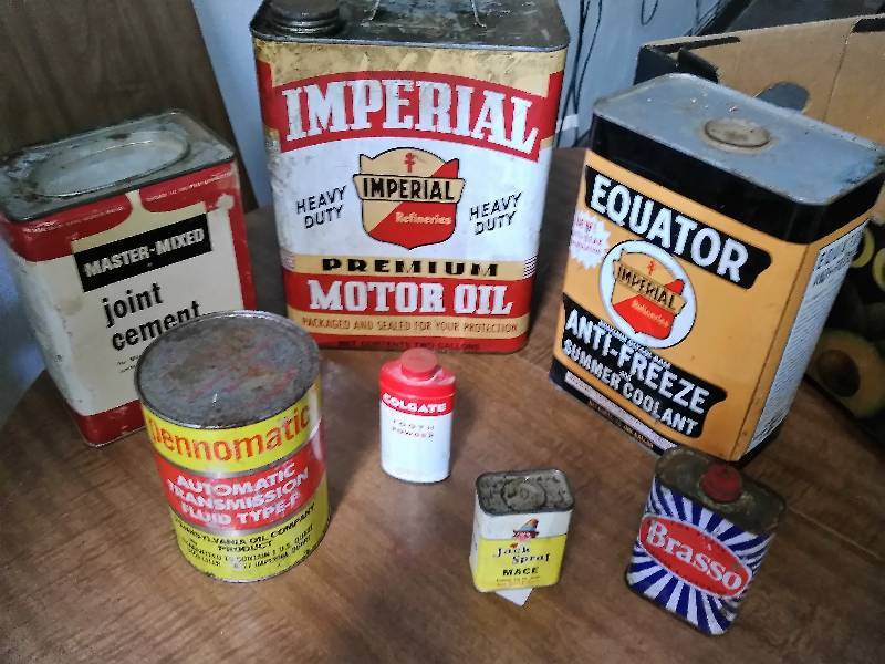 Vintage MetalCardboard Cans