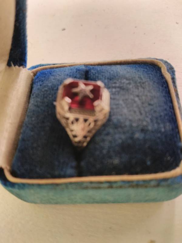 Womens 10K Gold Eastern Star Filigree Ring