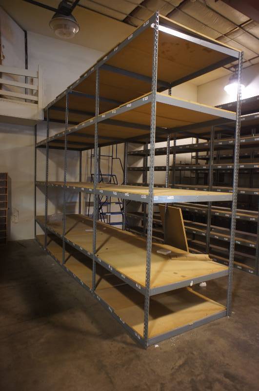 Warehouse Racking - 10 Tall 16 Long 48 Wide 48 deep Section about 20 shelves